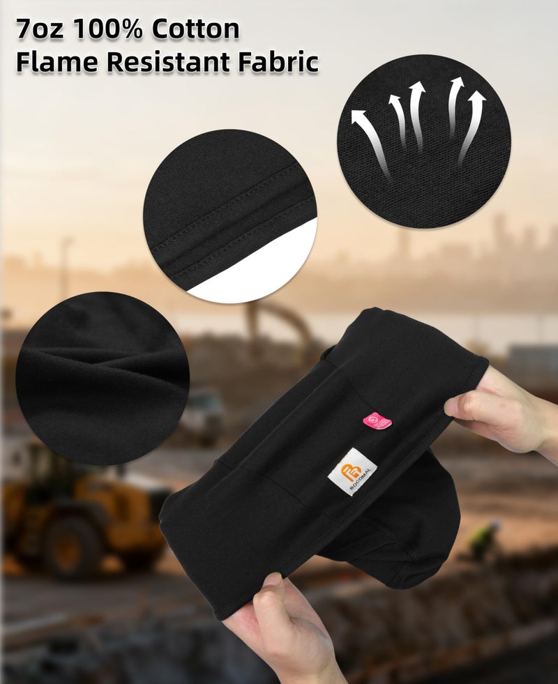 BOCOMAL FR Flame Resistant Balaclava Face Mask Arc Rated NFPA2112 CAT2 Helmet Liner Covering Hood for Welding Black - Image 3