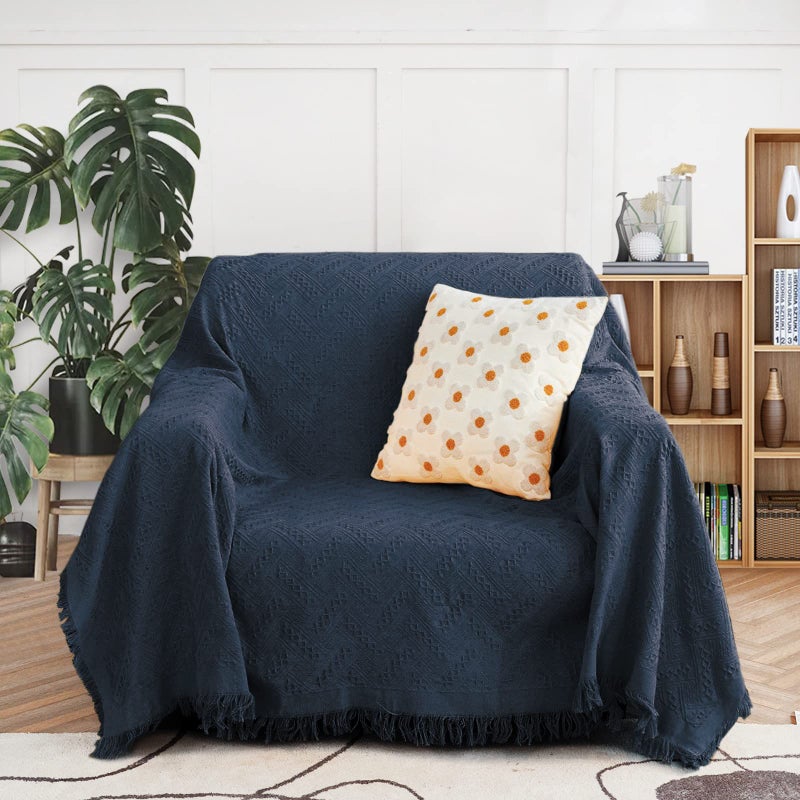 MEETSKY Navy Blue Couch Cover Sofa Covers Single Recliner Couch Cover Sofa Throw Cover for Couches Sofa Slipcovers Furniture Covers Modern Style for Living Room Decoration71x 91 Medium Navy