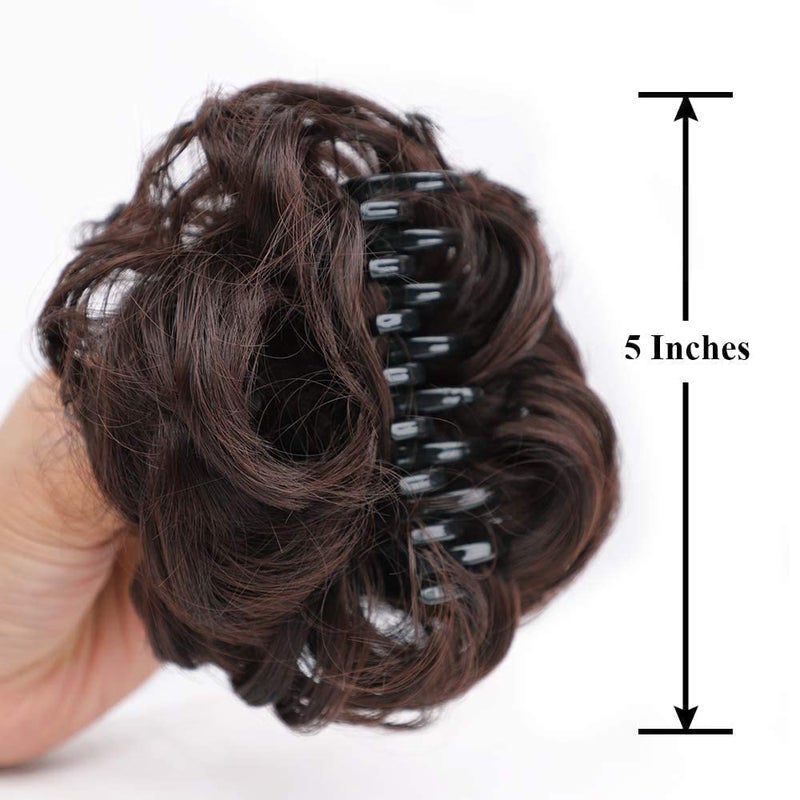 HOC Artificial Juda Hair Bun With Clutcher Hair Accessories Hair Extension & Hair Wigs Hair Juda For Women & Girls, Black - 1pc - Image 3