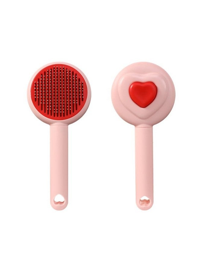 Pet Comb, Pet Hair Cleaner Brush, Cat Grooming Brush With Release Button, Cat Brush For Shedding Long Or Short Hair Cats Dogs Pet Massage Brushes, Self Cleaning Slicker Comb