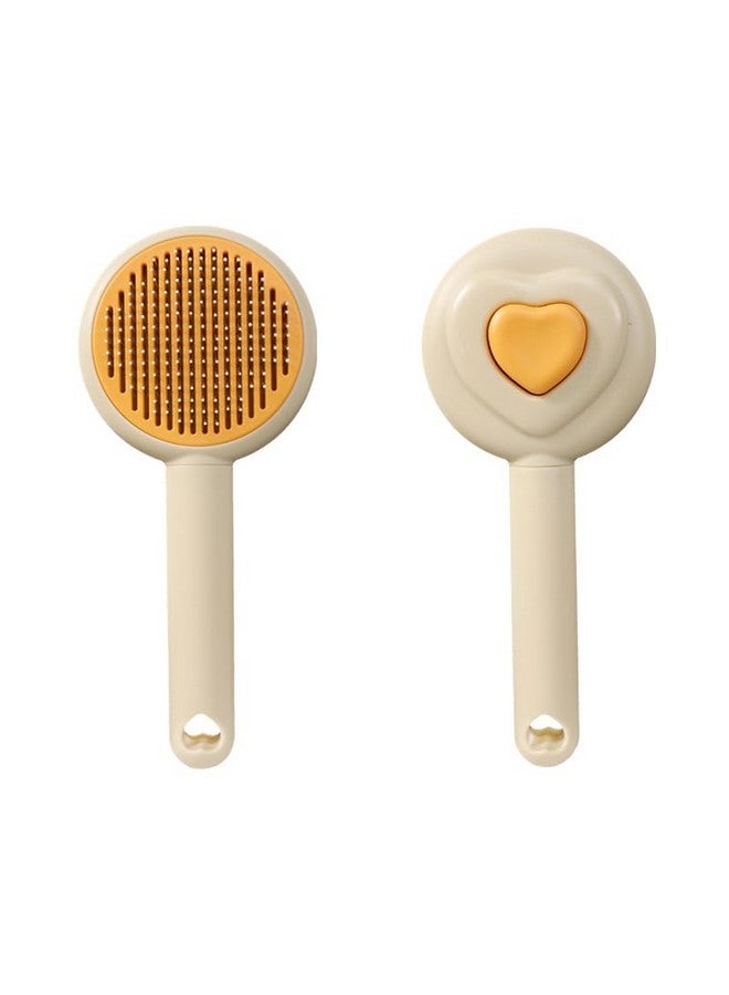 Pet Comb, Pet Hair Cleaner Brush, Cat Grooming Brush With Release Button, Cat Brush For Shedding Long Or Short Hair Cats Dogs Pet Massage Brushes, Self Cleaning Slicker Comb