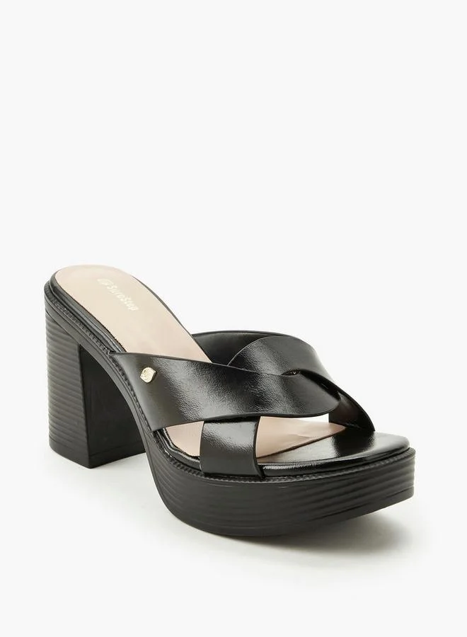 Surestep BLACK Women Block Heel Sandals for Women | Best Price UAE