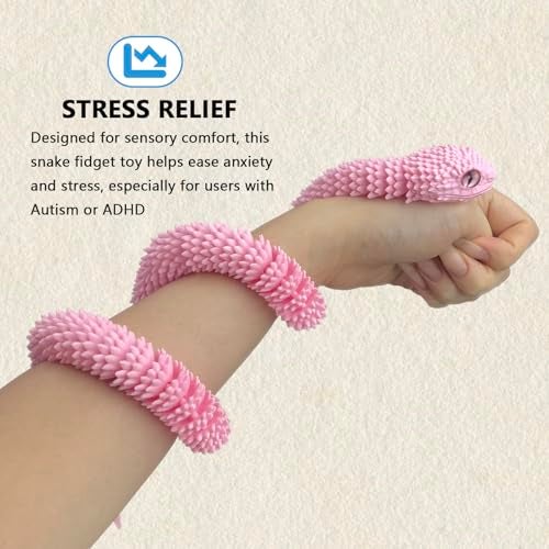 UXBSTM 24in 3D Printed Snake Toys Flexible 3D Printed Animal Fidget ADHD Snake Toys Perfect Desk Pet for Animal Collectors - Image 5