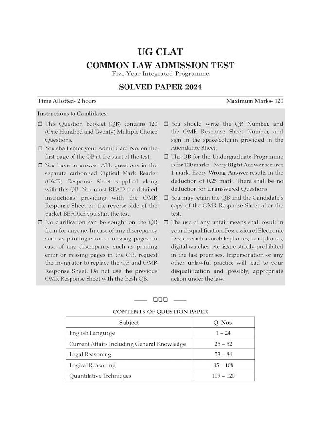 Oswaal CLAT & AILET 10 Previous Years Solved Papers - Year-Wise | CLAT (2020 -2024) & AILET (2020 - 2024) For Admission Test 2025  - Image 4