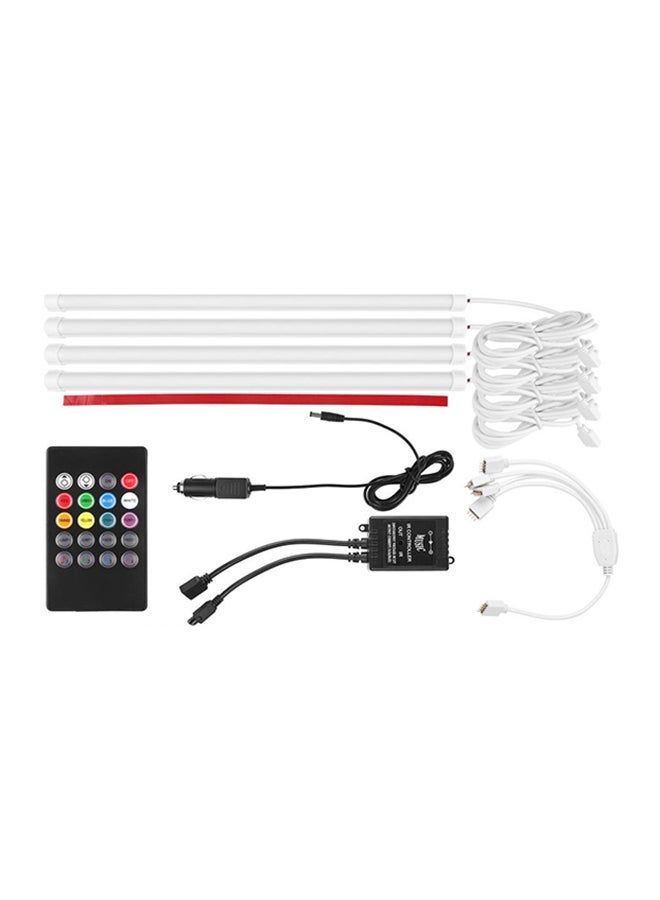 NIBEMINENT 4-Piece Car RGB LED Strip Lights Set 