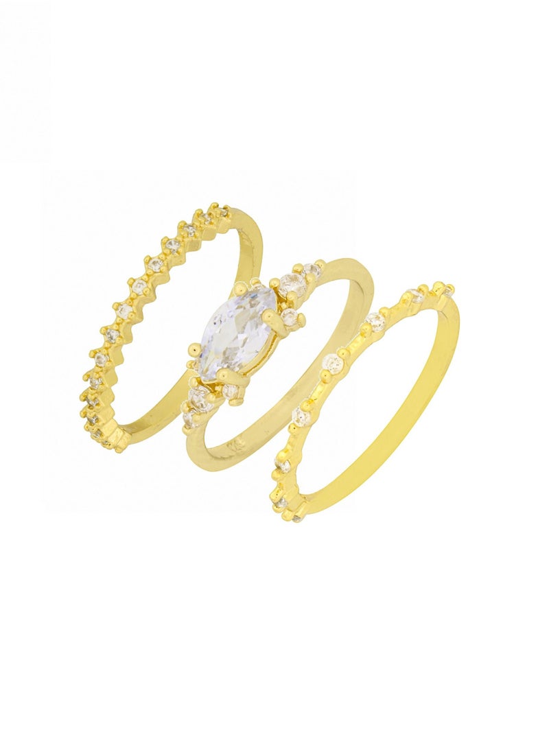 Fashionbox - Precious Ring Set Of 3 - Image 1