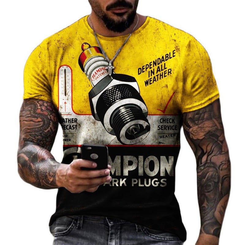 2023 Men'S Short-Sleeved T-Shirt Teenagers T-Shirt Round Neck 3D Digital Printing Short-Sleeved - Image 3