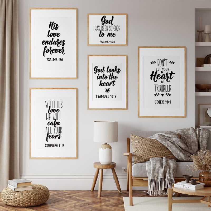 Sabary 12 Pcs Bible Verse Wall Decals Religious Scripture Wall Art Inspirational Quotes Stickers Christian Peel and Stick Motivational Decor for Bedroom Living Room(Pretty Style) - Image 3