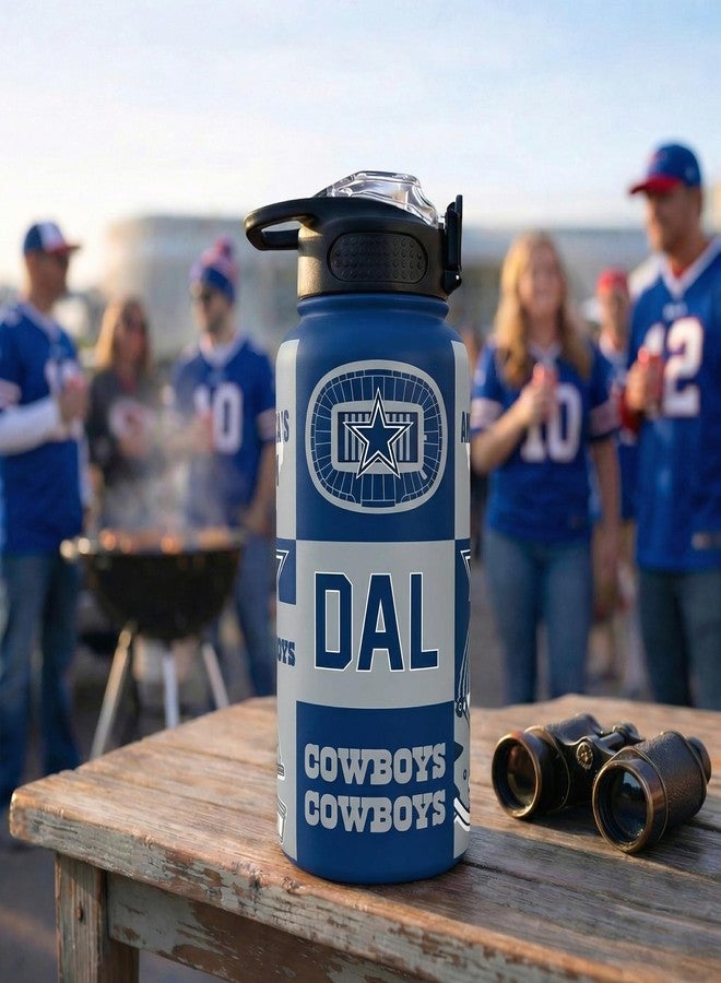 Proformance Home NFL Dallas Cowboys ProPress Local Slogan 32oz Stainless Steel Water Bottle, Press Top Lid - Image 4