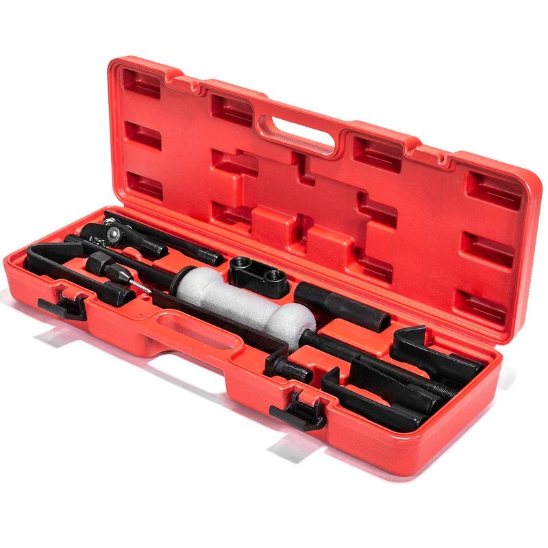 XtremepowerUS 13Pieces Automotive Dent Remover Puller Body Set 10Pound Sliding Hammer Repair Frame Auto Body Truck Repair with Carrying Case