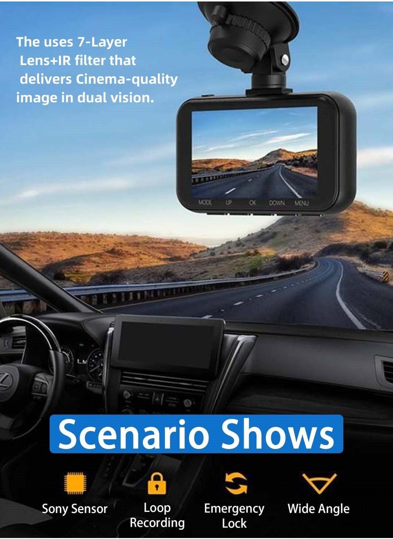 Viden - Dash cam Front And Rear Dual Lens 4K+1080P Built-In WIFI APP Connection 24-Hour Parking Monitoring 170 Degrees Wide Angle Dual Video Recording Night Vision Maximum Support 256GB - Image 1