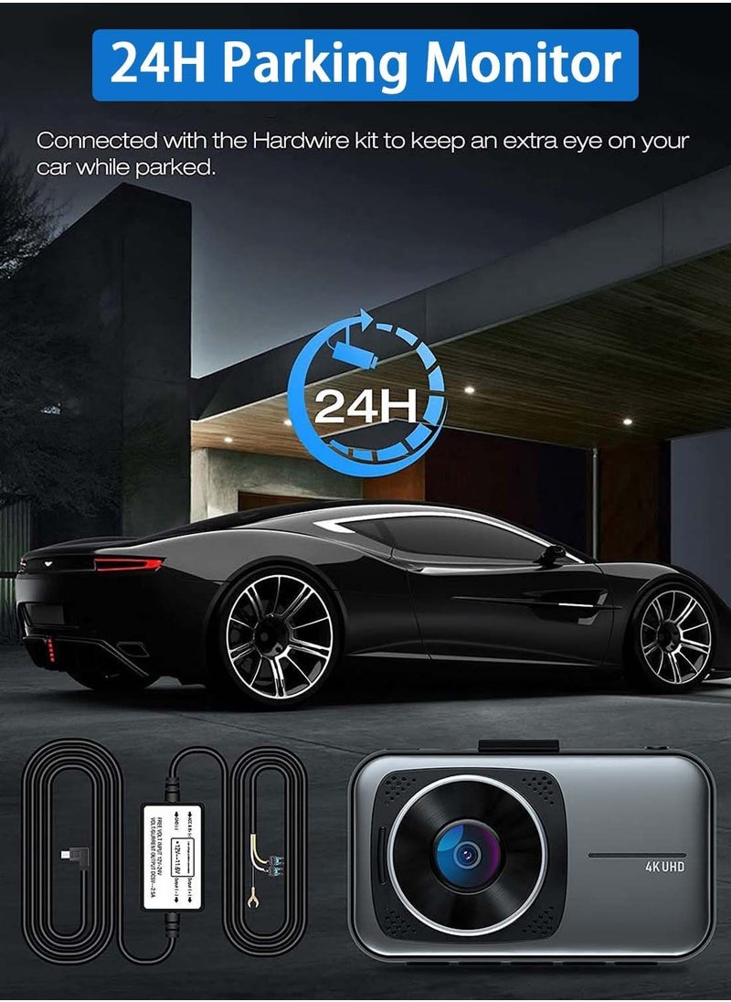 Viden - Dash cam Front And Rear Dual Lens 4K+1080P Built-In WIFI APP Connection 24-Hour Parking Monitoring 170 Degrees Wide Angle Dual Video Recording Night Vision Maximum Support 256GB - Image 1