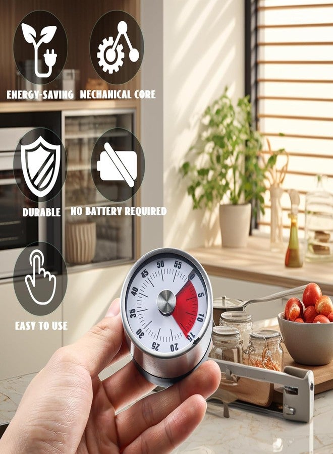 LDG WARE Mechanical Kitchen Timer with Alarm | 360 Degree Rotary Magnetic Visual Countdown Timer Clock for Study & Kitchen | Study Timer for Students | Stopwatch and ClockTimer with Loud Alarm - Image 5