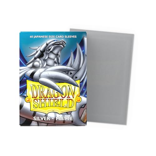Dragon Shield | Japanese Size Card Matte Sleeves | 60 CT - Smooth & Tough Premium TCG Sleeves - Compatible with Yu-Gi-Oh, Naruto, Cardfight & Vanguard | Silver - Image 2