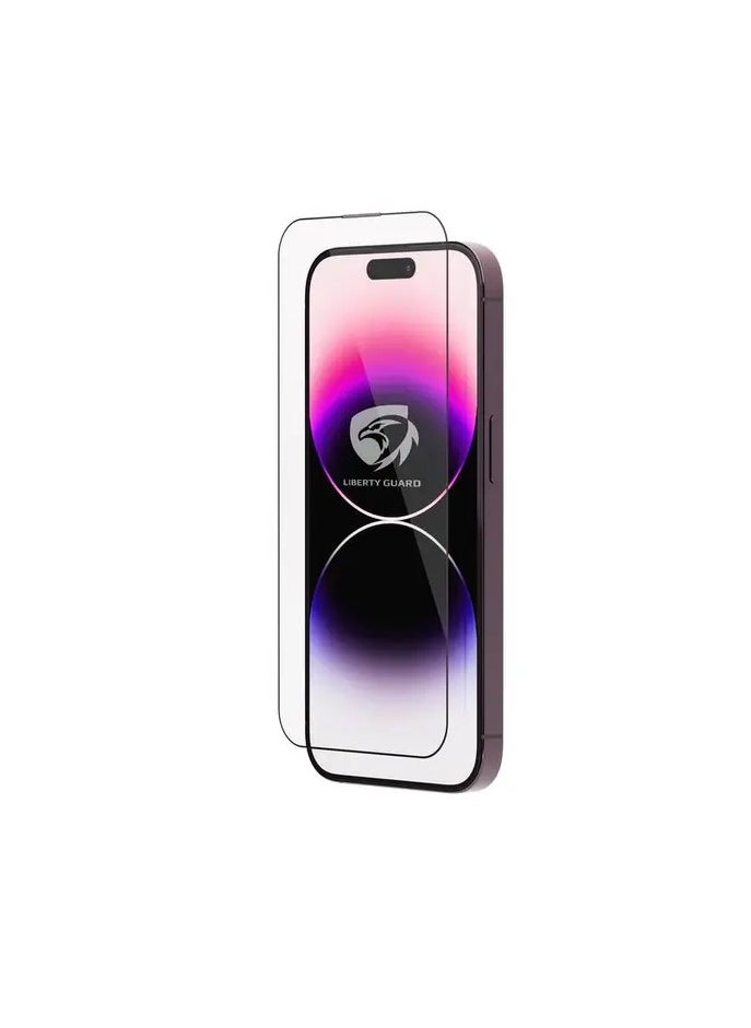 LIBERTY GUARD - 2.5D Full Cover Matte DR iPhone 14 Pro Max 6.7 Inch / Scratch and Damage Protection / Anti-Fingerprint / Glass Screen / Double Reinforced / Anti-Static - Clear - Image 1
