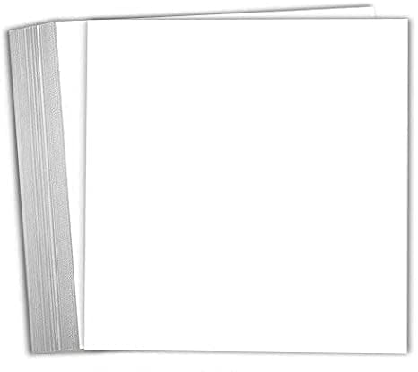 Hamilco 8x8 White Scrapbook Cardstock Paper Heavyweight 100lb Cover Card Stock 100 Pack Bright