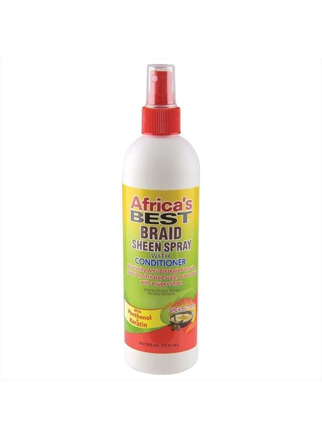 Africa's BEST Braid Sheen Spray With Conditioner, 12 Ounce, Green, 1-102-12-1243-01 - Image 1