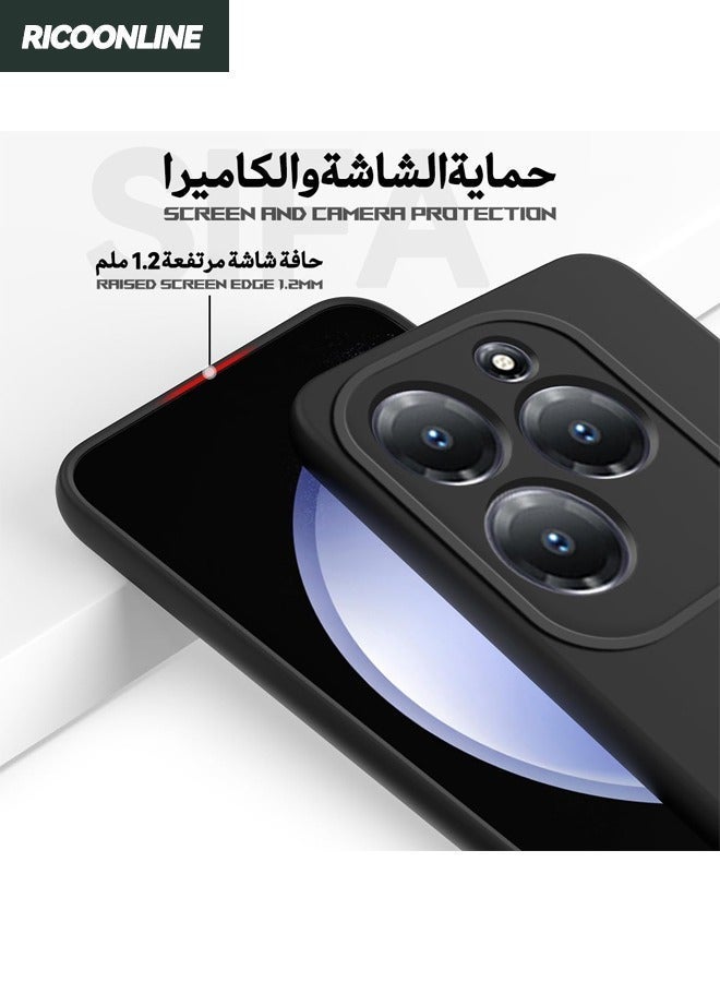Asan Ge Infinix Hot 40/40 Pro Case, Silicone Protective Phone Case for Infinix Hot 40/40 Pro, Slim Thin Full Body Protect Soft Shockproof Cover for Infinix Hot 40/ Infinix Hot 40 Pro, Black - Image 2