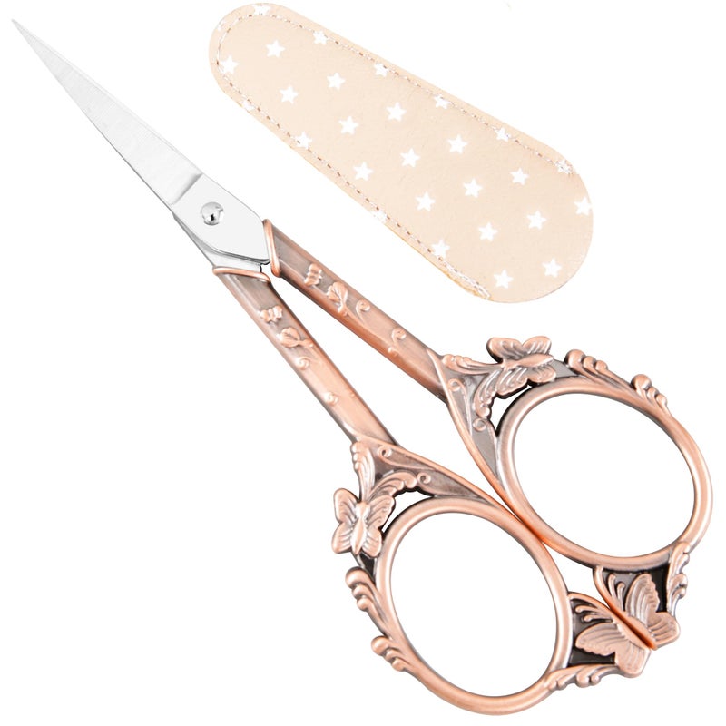 GLEXAL Small Craft Scissors with Cover, Comfortable Handles With Beautiful Butterfly Decos and Sharp Tips, Tools for Crochet, Embroidery,Sewing - Image 1