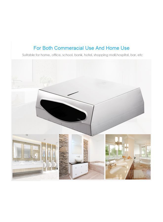 NIBEMINENT Wall-Mounted Tissue Dispenser Silver 282x100x260mm - Image 4