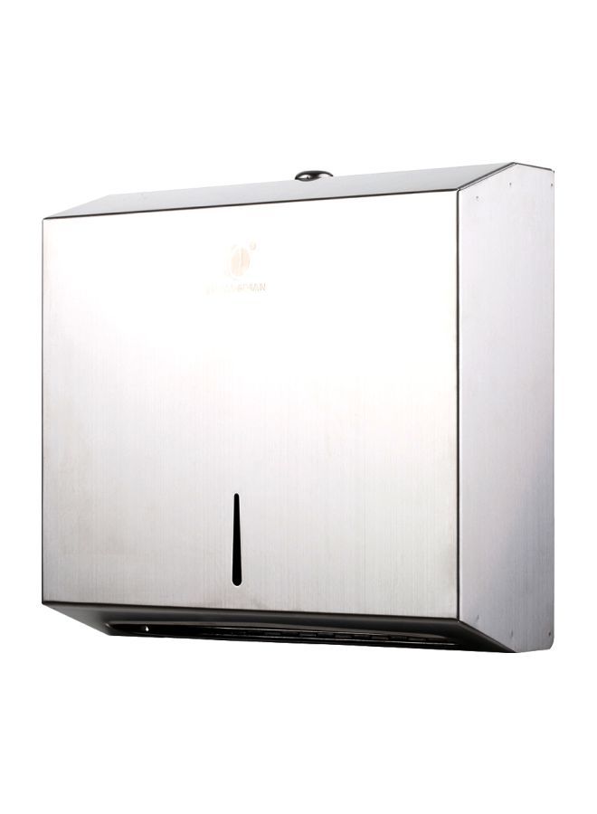 NIBEMINENT Wall-Mounted Tissue Dispenser Silver 282x100x260mm - Image 3