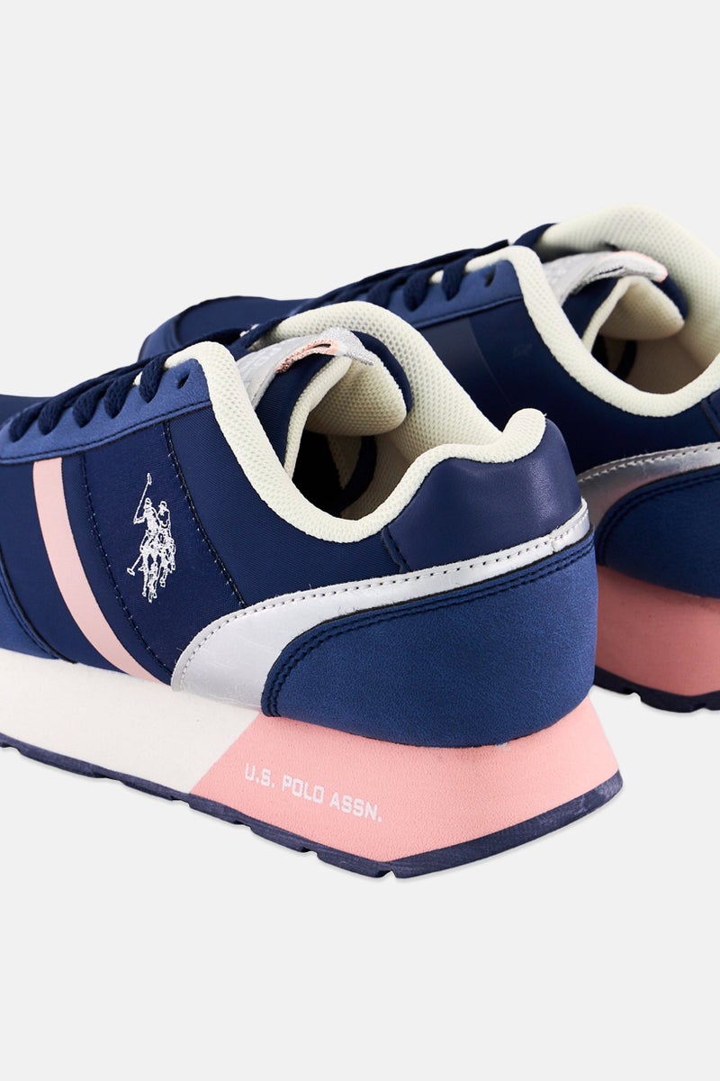 U.S. Polo Assn. Women Nylon-Eco Suede Lace Up Casual Shoes, Blue  - Image 2