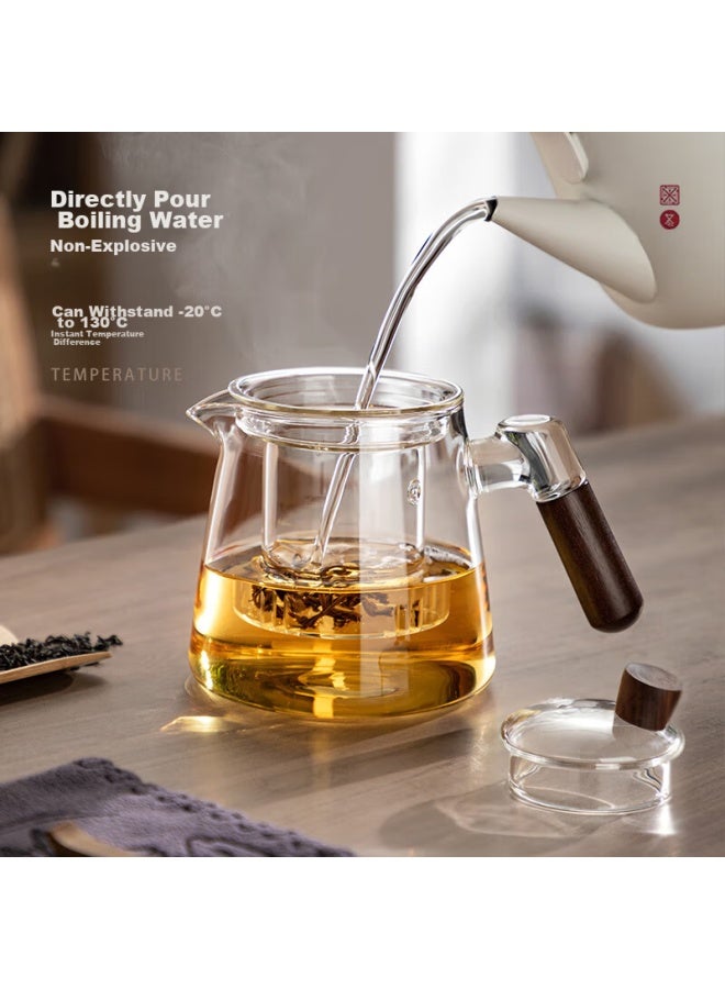 Gianxi Glass Tea Infuser Set With Filter, Heat-resistant High Borosilicate Glass Tea Pot, 3-piece Set For Home Use, 590ml - Image 1
