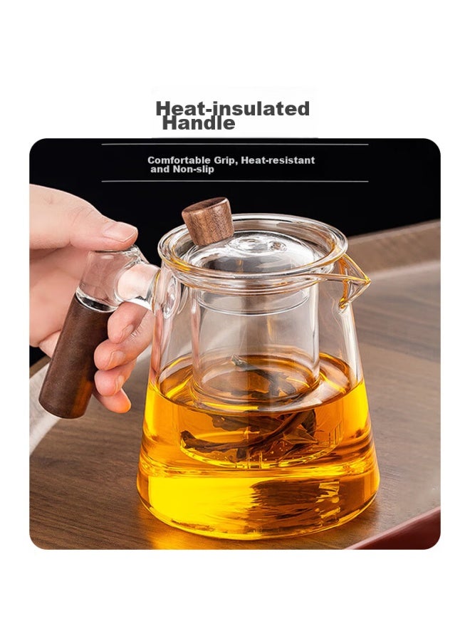Gianxi Glass Tea Infuser Set With Filter, Heat-resistant High Borosilicate Glass Tea Pot, 3-piece Set For Home Use, 590ml - Image 3