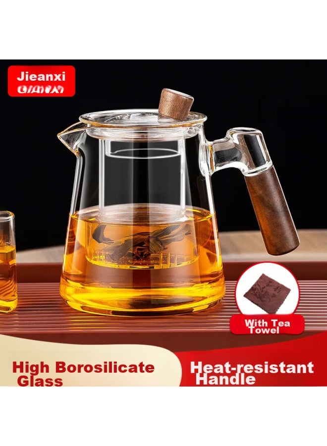 Gianxi Glass Tea Infuser Set With Filter, Heat-resistant High Borosilicate Glass Tea Pot, 3-piece Set For Home Use, 590ml - Image 5