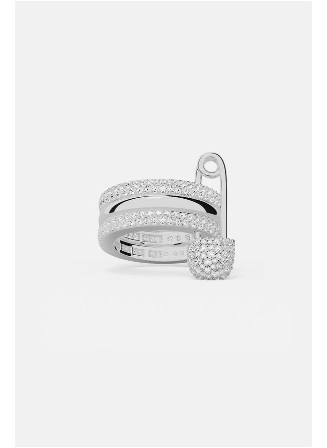 MONACO - APM Love, Smile, Bonheur Triple Hoop Safety Pin Ring - Image 1