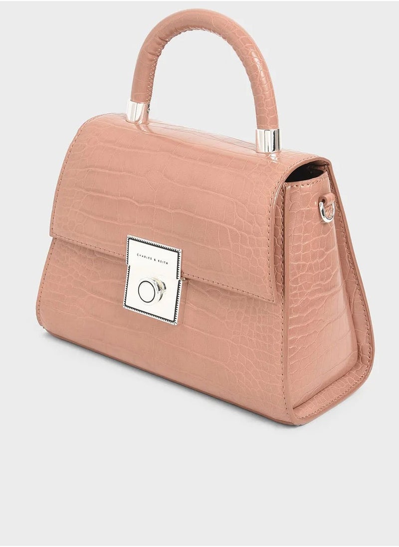 Charles & Keith Charles & Keith Clock Effect Structured Sculpture Bag  - Image 3