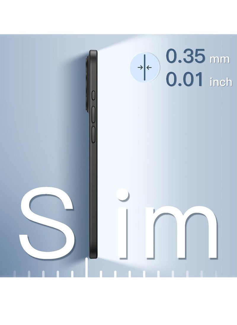 ELTRAZONE Ultra Slim Case for iPhone 15 Pro 6.1-Inch – 0.35mm Thin, Camera Lens Cover Full Protection, Lightweight Matte Finish PP Hard Minimalist Case, Supports Wireless Charging (Black Titanium) - Image 3