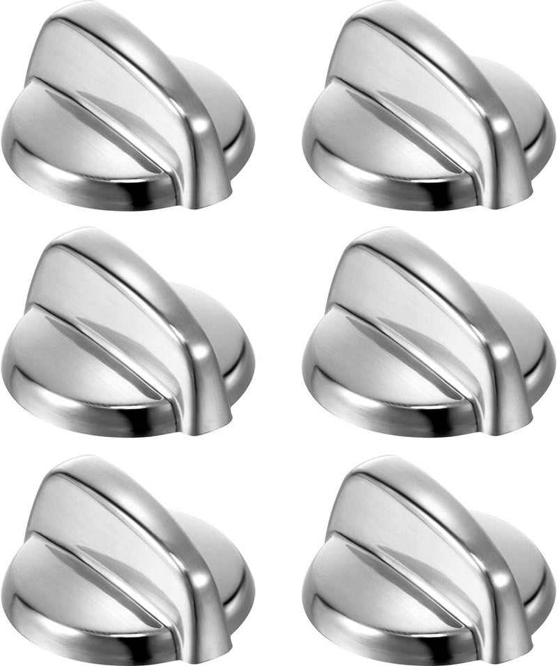 WB03T10284 Knobs Burner Control Knobs Compatible with General Electric GE Range/Stove/Oven Knob Replace for AP4346312 PS2321076 (6 Pack) (silver)