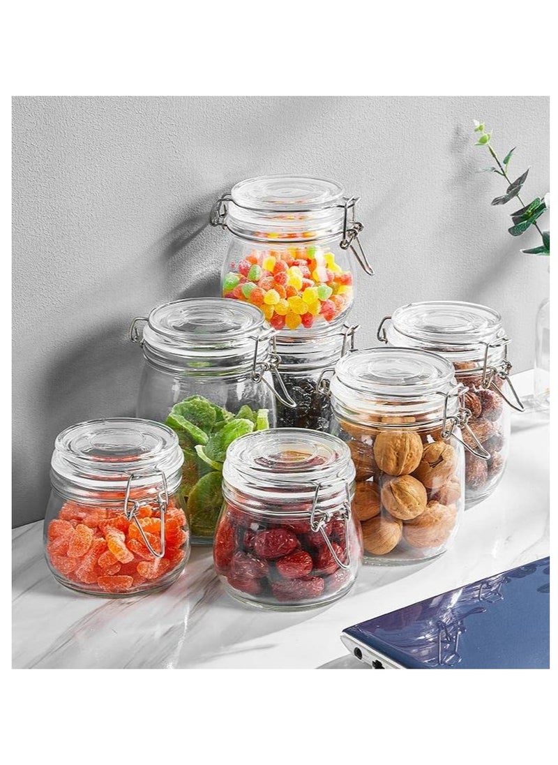 2 food glass storage bottles with airtight jars 1000ml