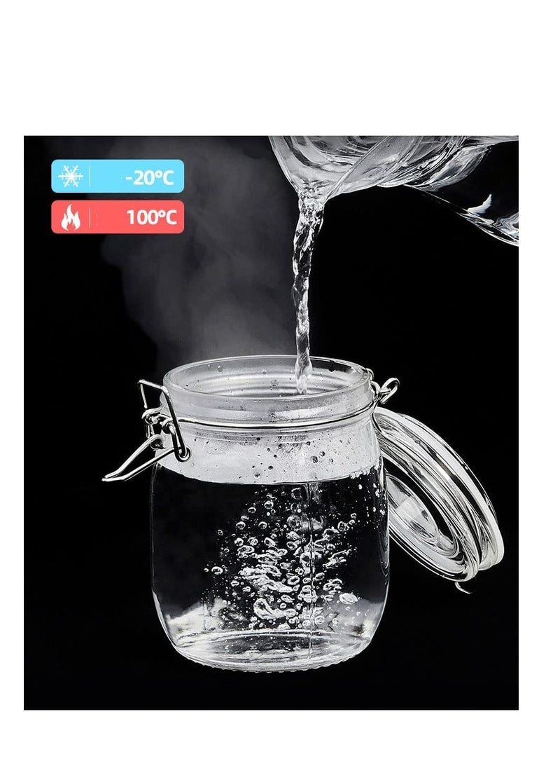 2 food glass storage bottles with airtight jars 1000ml