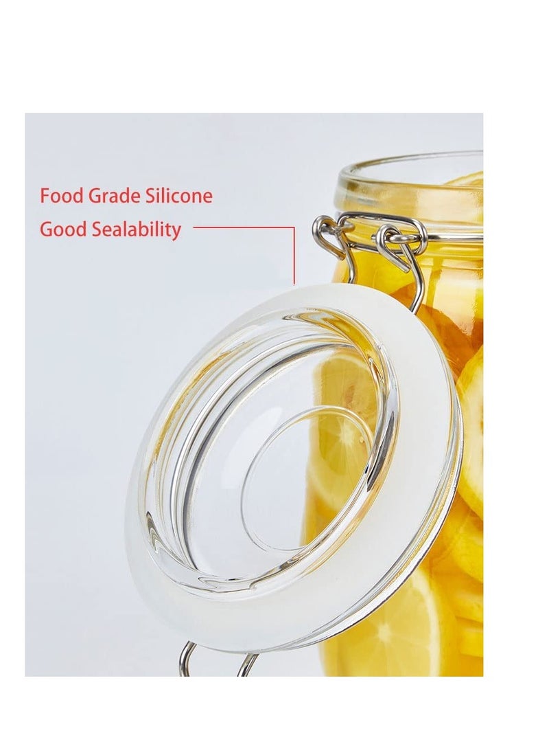 2 food glass storage bottles with airtight jars 1000ml