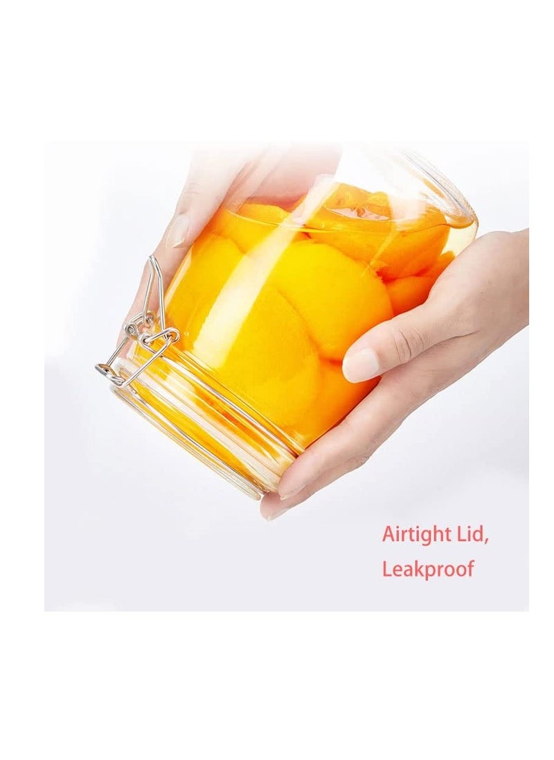 2 food glass storage bottles with airtight jars 1000ml
