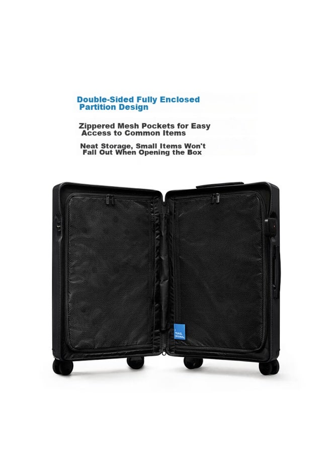 Ito Luggage Pistachio Large Capacity Business Suitcase, Trolley Case For Men And Women, Check-in Suitcase, Charcoal Black, 24 Inches - Image 5