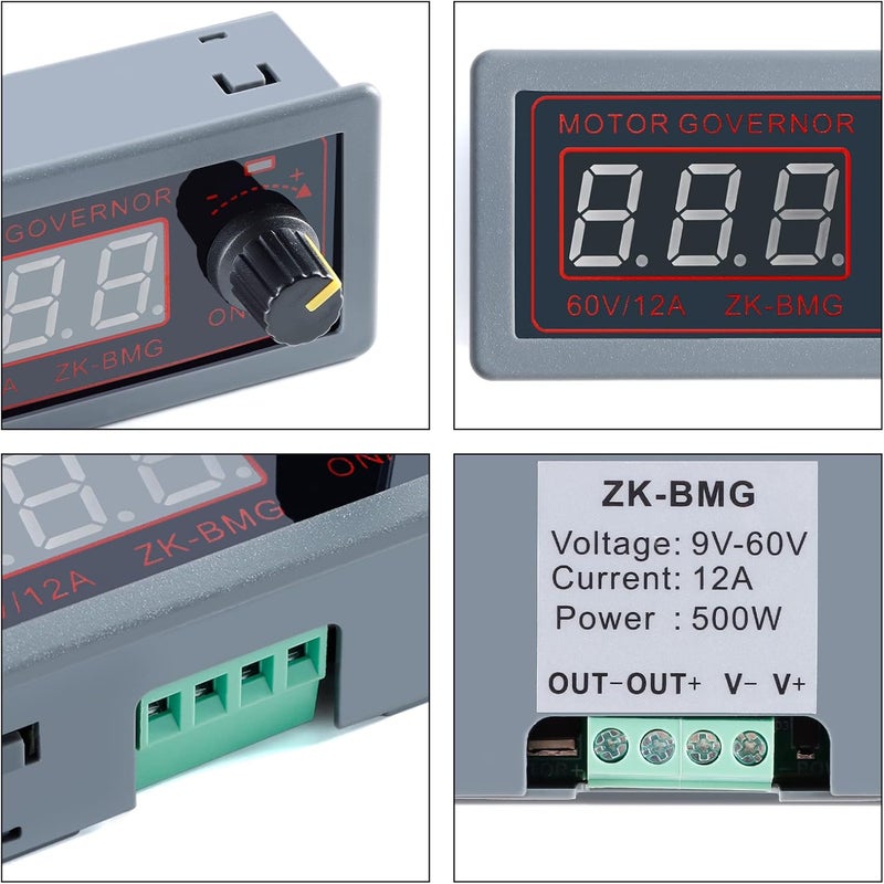 EC Buying ZK-BMG DC Motor Speed Controller, DC Motor Controller 9V-60V/12A/500W DC Encoder, PWM Control Adjustable Speed Variable Rotary Switch PWM Signal Generator Module - Image 3