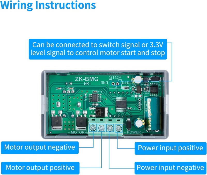 EC Buying ZK-BMG DC Motor Speed Controller, DC Motor Controller 9V-60V/12A/500W DC Encoder, PWM Control Adjustable Speed Variable Rotary Switch PWM Signal Generator Module - Image 5