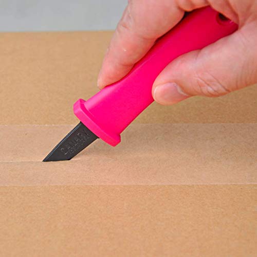 CANARY Box Opener Mini Cutter 5" [Non-Stick Coated Blade], Safety Package Opener Small Knife Tool, Safe Serrated Japanese Stainless Steel Blade, Pink, Made in JAPAN - Image 3