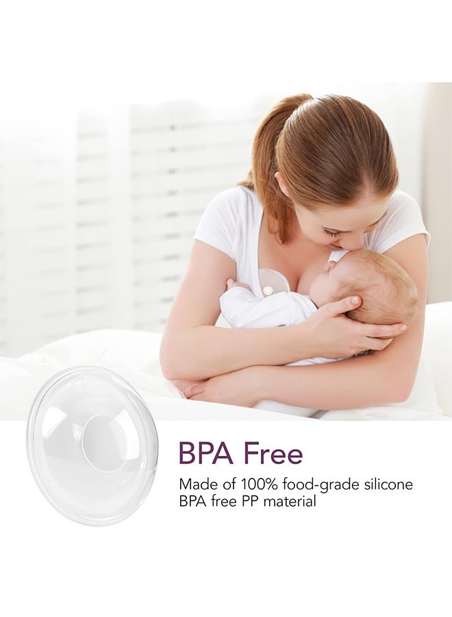 Milk Collector for Breastfeeding, Breast Shell & Milk Catcher, Reusable Silicone Sore Nipples Breast Milk Saver 2PCS - Image 4