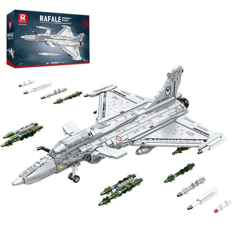 Reobrix Fighter Jet Building Set Military Airplane Model Kit 33035 Technical Legendary Fighter Jet Building Blocks Aircraft Plane Collectible Set Toys Gifts for Aviation Fans Adults - Image 3