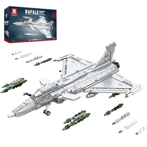 Reobrix Fighter Jet Building Set Military Airplane Model Kit 33035 Technical Legendary Fighter Jet Building Blocks Aircraft Plane Collectible Set Toys Gifts for Aviation Fans Adults - Image 1