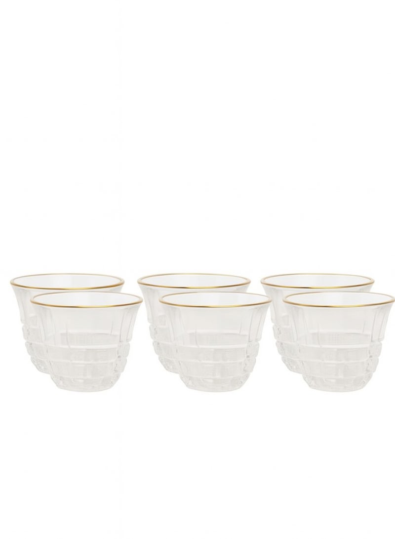 ماكس طقم فناجين قهوة بورسلان ماكس جلاس، 6 قطع - ابيض - Image 1