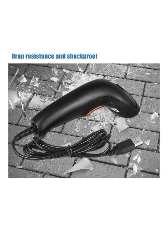 NIBEMINENT Handheld LED Barcode Scanner Black/Orange  - Image 3