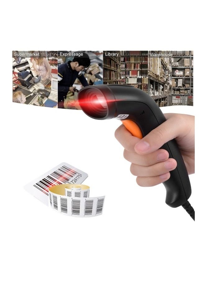 NIBEMINENT Handheld LED Barcode Scanner Black/Orange  - Image 4