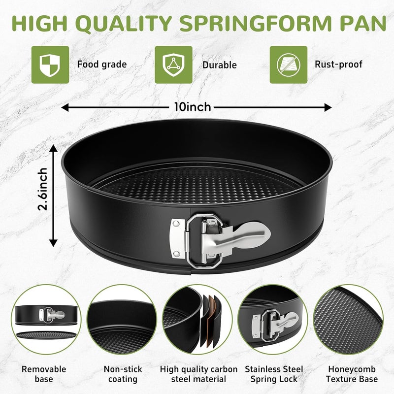 ZeroPone 10 Inch Springform Pan with Removable Bottom, Non-stick Round Spring Form Cake Mold Cheesecake Pan For Baking - Image 2