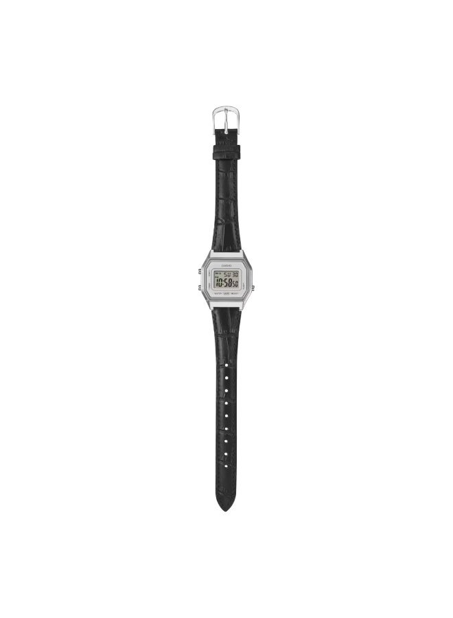 كاسيو Vintage Digital Women’s Watch LA680WEL-1D, 33.5mm Black Dial, Black Leather Strap, Resin Case, 30 m WR - Image 2