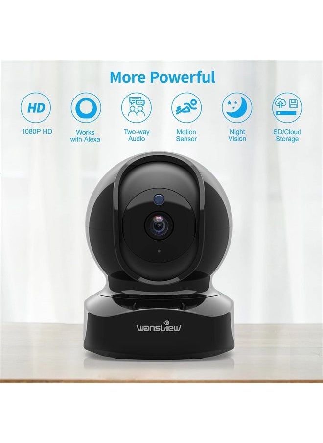 wansview Wireless Security Camera, IP Camera 2K, WiFi Home Indoor Camera for Baby/Pet/Nanny, 2 Way Audio Night Vision, Works with Alexa, with TF Card Slot and Cloud  - Image 2